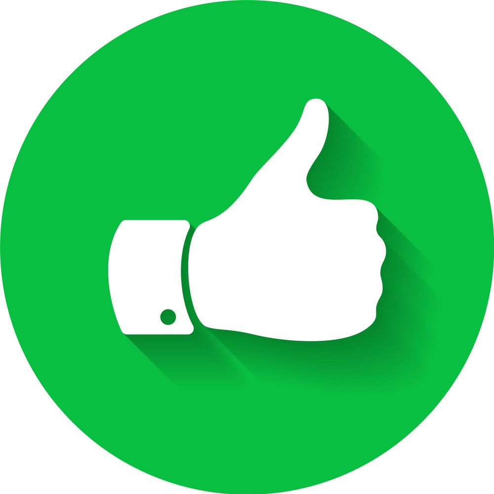 Thumbs up in green circle