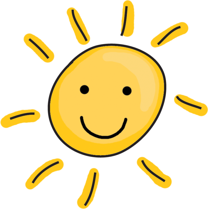 Smiley cartoon sun